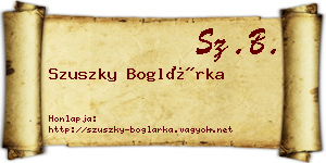 Szuszky Boglárka névjegykártya